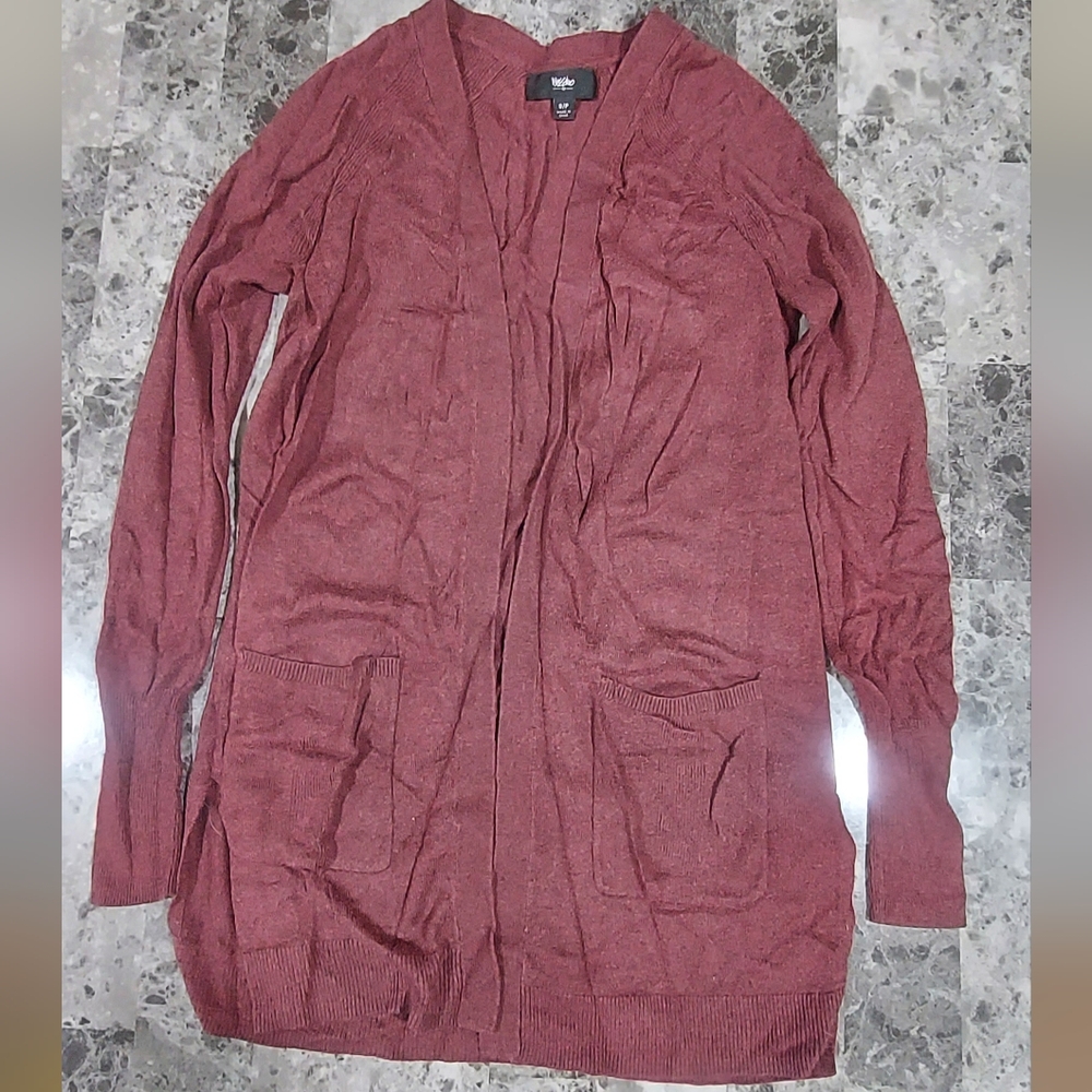 Maroon Openfront Cardigan